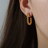 Wholesale Women's 316L Stainless Steel U Shaped Ball Earrings With Electroplating And Geometric Style