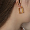 Wholesale Women's 316L Stainless Steel U Shaped Ball Earrings With Electroplating And Geometric Style