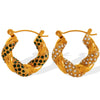 Wholesale Women's 316L Stainless Steel Ushape Geometric Twist Earrings 18K Goldplated Electroplated