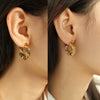 Wholesale Women's 316L Stainless Steel Ushape Geometric Twist Earrings 18K Goldplated Electroplated