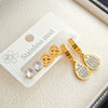 Wholesale Women's Titanium Steel Water Drop Hollow Diamond Earrings Electroplated Fashion Light Luxury
