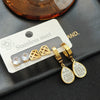 Wholesale Women's Titanium Steel Water Drop Hollow Diamond Earrings Electroplated Fashion Light Luxury