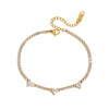 Wholesale Women's Titanium Steel Zircon Bracelet Geometric Heart Design 18K Gold Electroplated Stainless Steel Jewelry