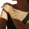 Wholesale Women's Titanium Steel Zircon Geometric Fivepointed Star Rectangular Plated 18K Gold Bracelet Jewelry