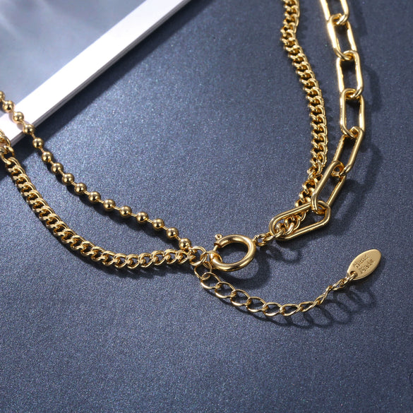 Wholesale Women's Titanium Steel Zircon Geometric Hiphop Fashion Necklace