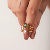 Wholesale Women's Titanium Steel Zircon Ring Geometric Style Electroplated