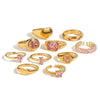 Wholesale Women's Titanium Steel Zircon Ring Geometric Style Electroplated