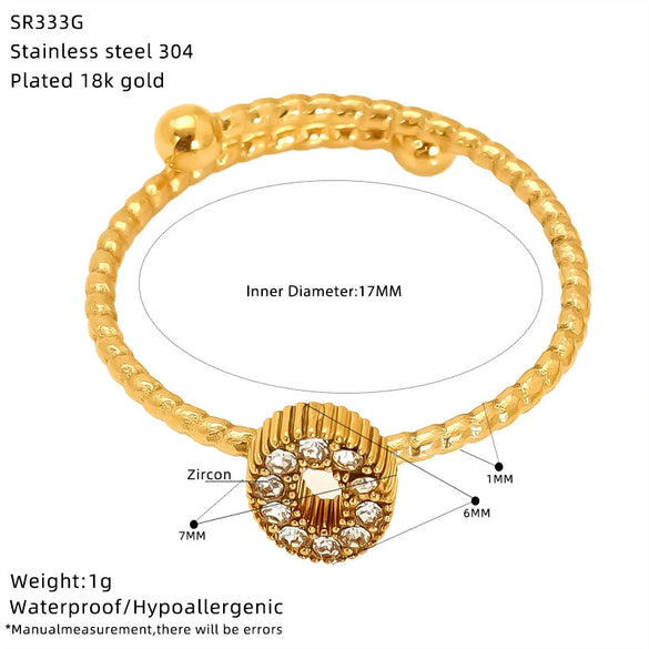 Wholesale Women's Titanium Steel Zirconia Ring With Heart Star Geometric Shapes