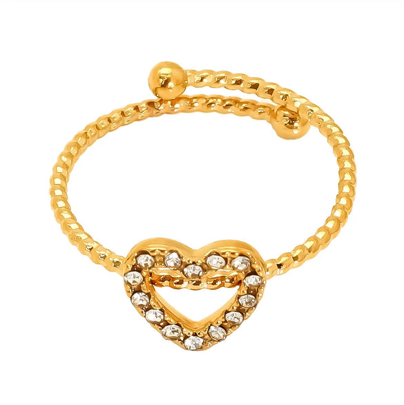 Wholesale Women's Titanium Steel Zirconia Ring With Heart Star Geometric Shapes