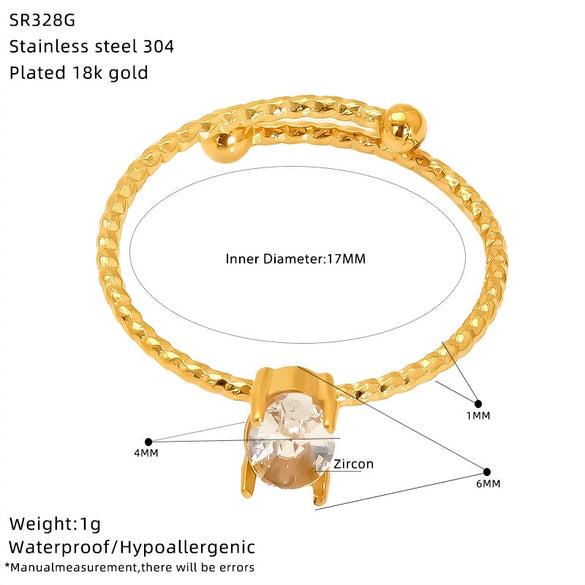 Wholesale Women's Titanium Steel Zirconia Ring With Heart Star Geometric Shapes