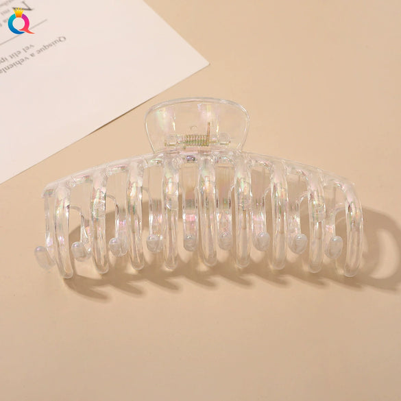 Wholesale Women's Transparent Electroplated Hair Grab Twist Cross Hairpin Hair Accessories