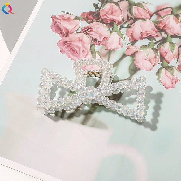 Wholesale Women's Transparent Electroplated Hair Grab Twist Cross Hairpin Hair Accessories
