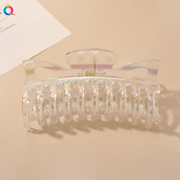 Wholesale Women's Transparent Electroplated Hair Grab Twist Cross Hairpin Hair Accessories