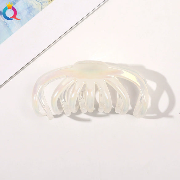 Wholesale Women's Transparent Electroplated Hair Grab Twist Cross Hairpin Hair Accessories