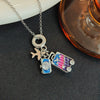 Wholesale Women's Travel Three Piece Set Camera Pendant Necklace In Titanium Steel And Copper With Electroplating O Word Chain