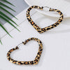 Wholesale Women's Trendy Leopard Print Geometric Alloy Electroplated Heartshaped Earrings