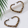 Wholesale Women's Trendy Leopard Print Geometric Alloy Electroplated Heartshaped Earrings
