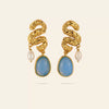 Wholesale Women's Trendy Personality Stainless Steel Gold Inlaid Pattern Earrings