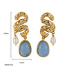 Wholesale Women's Trendy Personality Stainless Steel Gold Inlaid Pattern Earrings