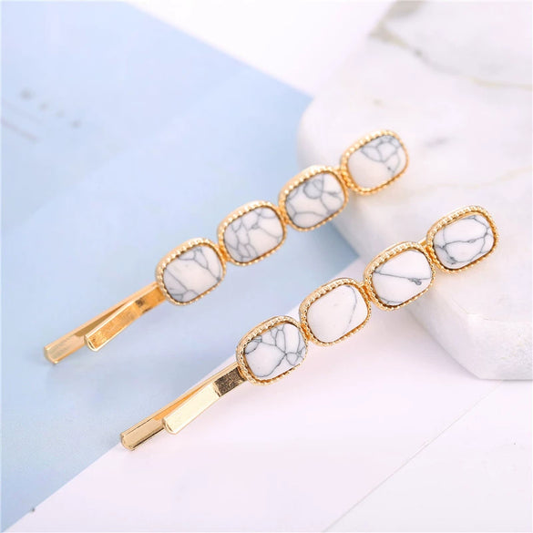 Wholesale Women's Trendy Round Deniershaped Multicolor Zinc Alloy Hairpin Clip