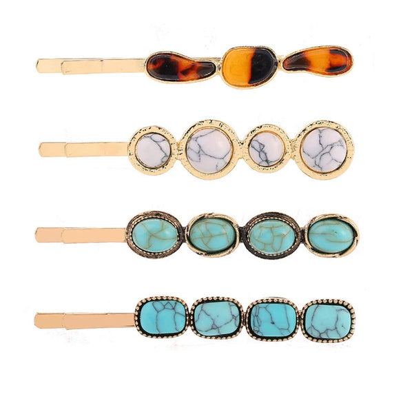 Wholesale Women's Trendy Round Deniershaped Multicolor Zinc Alloy Hairpin Clip