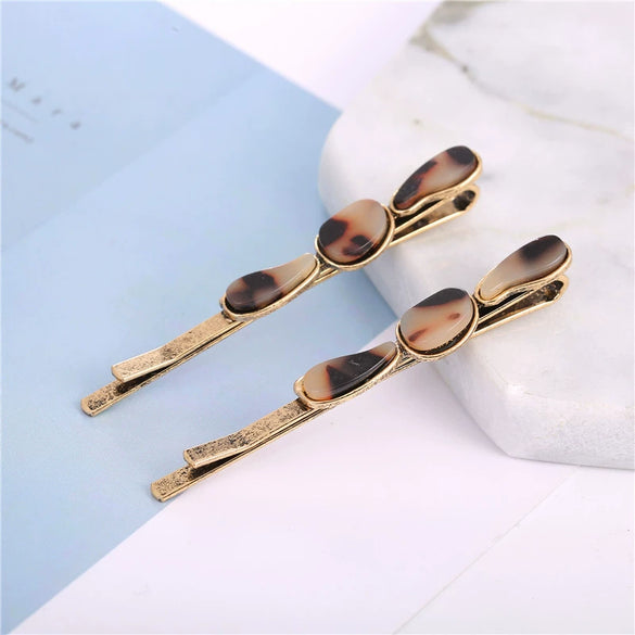 Wholesale Women's Trendy Round Deniershaped Multicolor Zinc Alloy Hairpin Clip