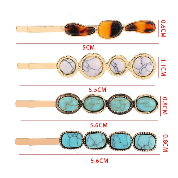 Wholesale Women's Trendy Round Deniershaped Multicolor Zinc Alloy Hairpin Clip
