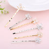 Wholesale Women's Trendy Zinc Alloy Flower Zircon Oneword Clip Hairpin In Light Luxury Style