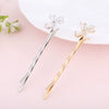 Wholesale Women's Trendy Zinc Alloy Flower Zircon Oneword Clip Hairpin In Light Luxury Style