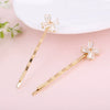 Wholesale Women's Trendy Zinc Alloy Flower Zircon Oneword Clip Hairpin In Light Luxury Style
