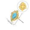 Wholesale Women's Turquoise Open Rings In Stainless Steel With Imitation Pearl And Electroplating