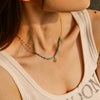 Wholesale Women's Turquoise Sun Pendant Necklace Jewelry Light Luxury High End Geometric Stainless Steel And Titanium Steel Electroplated