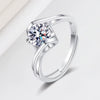 Wholesale Women's Twisted Arm Heart Moissanite Ring S925 Silver Electroplated