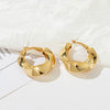 Wholesale Women's Twisted Brass And 925 Silver Needle Geometric Big Circle Earrings With Electroplating