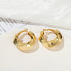 Wholesale Women's Twisted Brass And 925 Silver Needle Geometric Big Circle Earrings With Electroplating