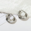 Wholesale Women's Twisted Brass And 925 Silver Needle Geometric Big Circle Earrings With Electroplating