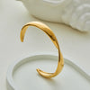 Wholesale Women's Twisted Open Stainless Steel 18K Gold Electroplated Geometric Bracelet Minimalist Style Jewelry