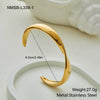 Wholesale Women's Twisted Open Stainless Steel 18K Gold Electroplated Geometric Bracelet Minimalist Style Jewelry