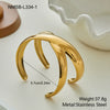 Wholesale Women's Twisted Open Stainless Steel 18K Gold Electroplated Geometric Bracelet Minimalist Style Jewelry