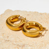 Wholesale Women's U Shaped Geometric Glossy Hollow Stainless Steel Gold Plated Fashion Retro Earrings