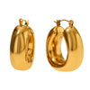 Wholesale Women's U Shaped Geometric Glossy Hollow Stainless Steel Gold Plated Fashion Retro Earrings