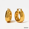 Wholesale Women's U Shaped Geometric Glossy Hollow Stainless Steel Gold Plated Fashion Retro Earrings