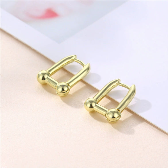Wholesale Women's U Shaped Horseshoe Geometric Chain Earrings In Copper With Electroplating Cold Style