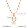 Wholesale Women's U Shaped Inlaid Pearl Titanium Steel And Stainless Steel Necklace With Vacuum Electroplating And Snake Bone Chain