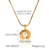 Wholesale Women's U Shaped Inlaid Pearl Titanium Steel And Stainless Steel Necklace With Vacuum Electroplating And Snake Bone Chain