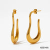 Wholesale Women's U Shaped Long Minimalist Stainless Steel Glossy Metal Cold Style Electroplated Earrings