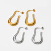 Wholesale Women's U Shaped Long Minimalist Stainless Steel Glossy Metal Cold Style Electroplated Earrings