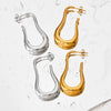 Wholesale Women's U Shaped Long Minimalist Stainless Steel Glossy Metal Cold Style Electroplated Earrings
