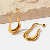 Wholesale Women's U Shaped Long Minimalist Stainless Steel Glossy Metal Cold Style Electroplated Earrings