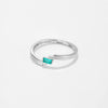 Wholesale Women's Unisex S925 Sterling Silver Square Geometric Ring With Electroplating Platinum And 18K Gold